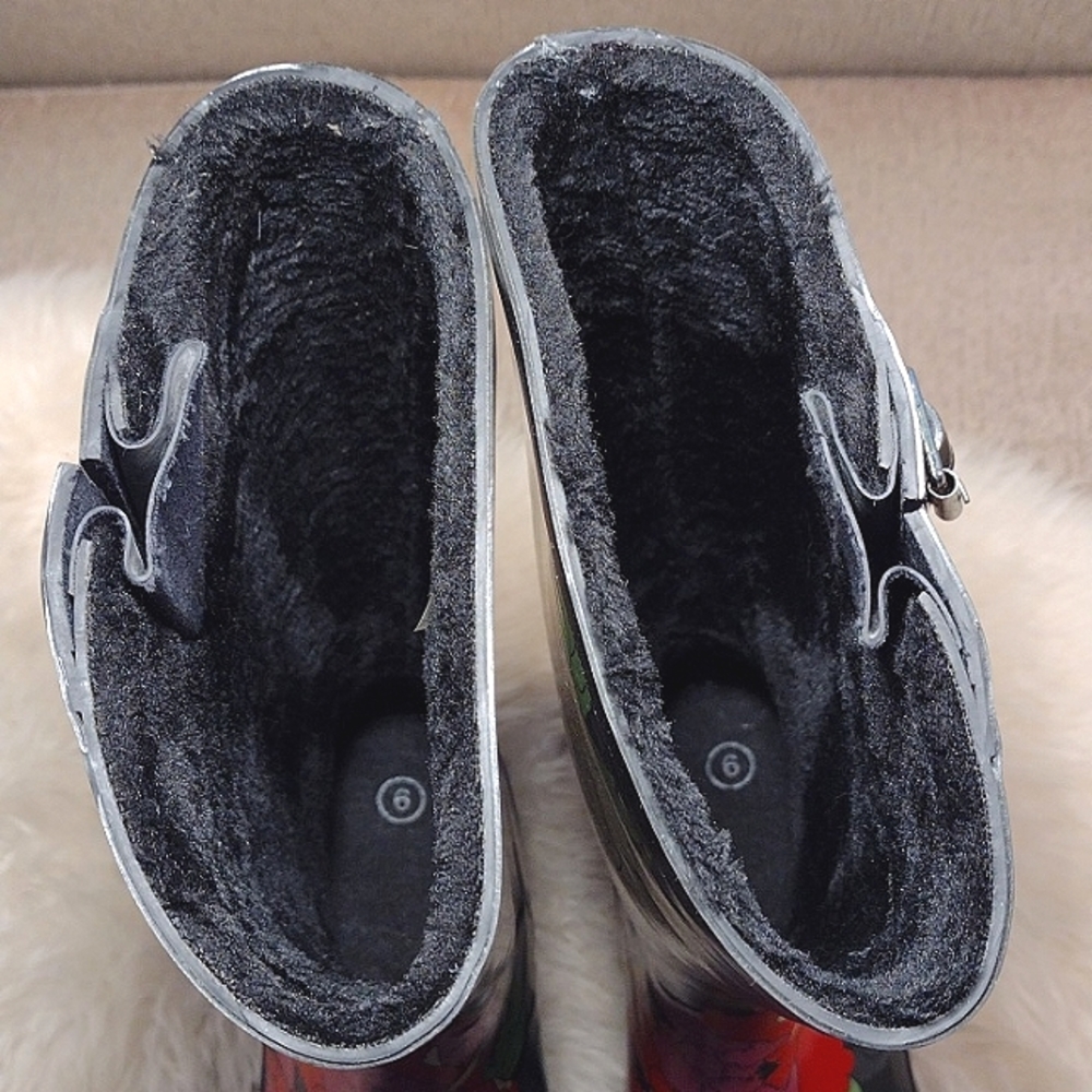 Sakroots floral faux fur lined rain boots - Picture 7 of 15